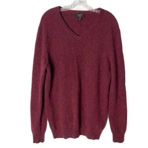 Club Room Luxury Red VNeck Cashmere Sweater Men’s XXL Quality Soft Winter Comfy